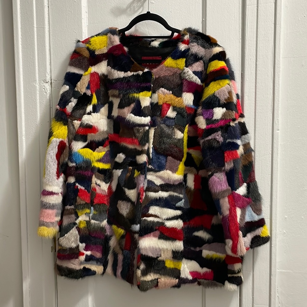 Mink Multicolor Patchwork Leather Jacket. The Fur… - image 1